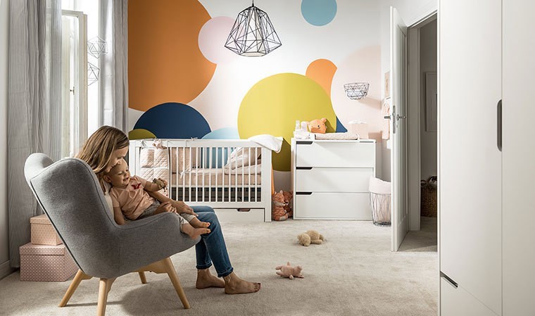 Ensemble de meubles bébé et enfant - commode 2 en 1, armoire, lit