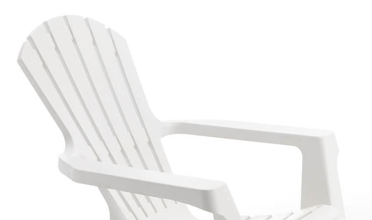 Fauteuil de jardin blanc Adirondack design en plastique