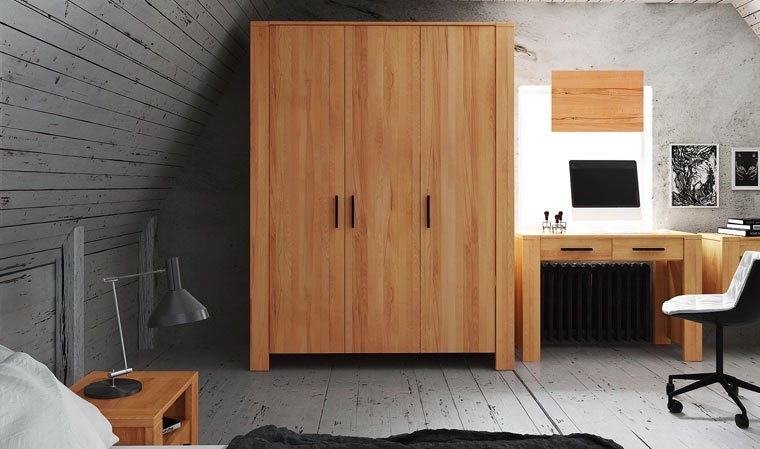 Armoire En Hêtre Massif 3 Portes - Kuby