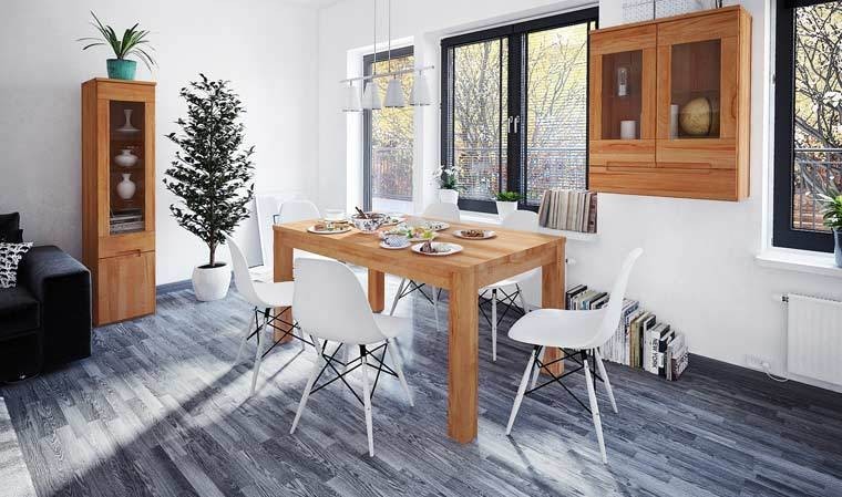 Table de repas extensible en bois - naturel (6 à 12 place