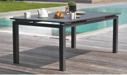 Table de jardin extensible 180/300 cm en aluminium anthracite