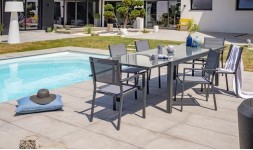 Ensemble table et chaise de jardin 8 personnes - MEET + DOCK - EZPELETA