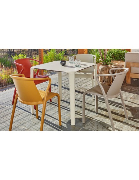 Fauteuil jardin polypropylene empilable fado