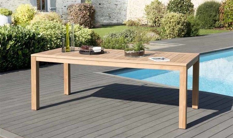 Table de jardin Victoire en bois de teck massif 200 x 100 cm