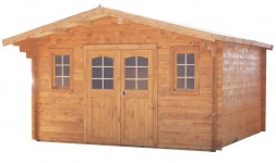 Abri de jardin en bois toit plat avec bucher 25,37 m2 - Marshall