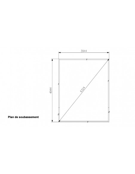 Plan soubassement abri jardin Madsen