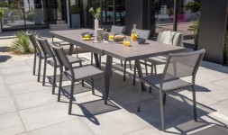 Table de jardin extensible STOCKHOLM en aluminium avec rallonge