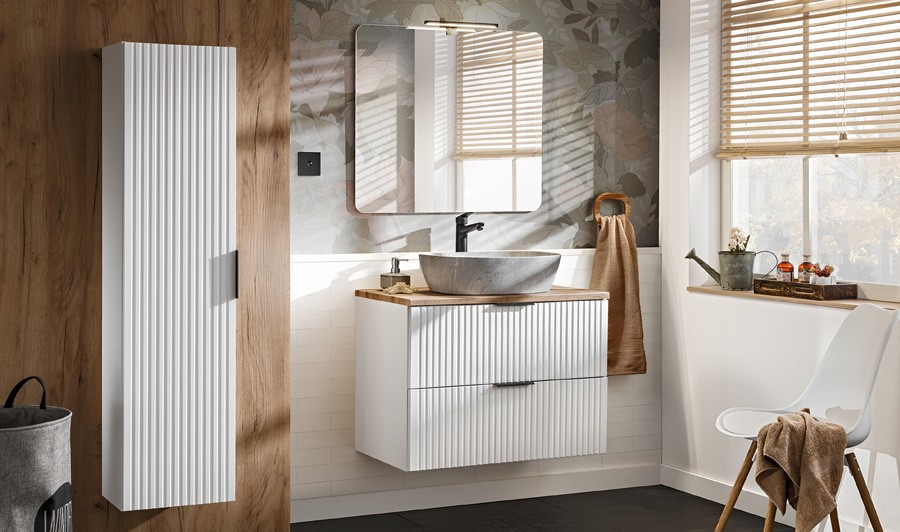 Miroir de salle de bain lumineux avec contours arrondis 50x80 cm