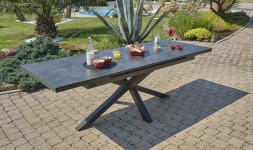 Table de jardin pliante MARIUS 140x80 cm en alu gris métal - DCB -  Mr.Bricolage